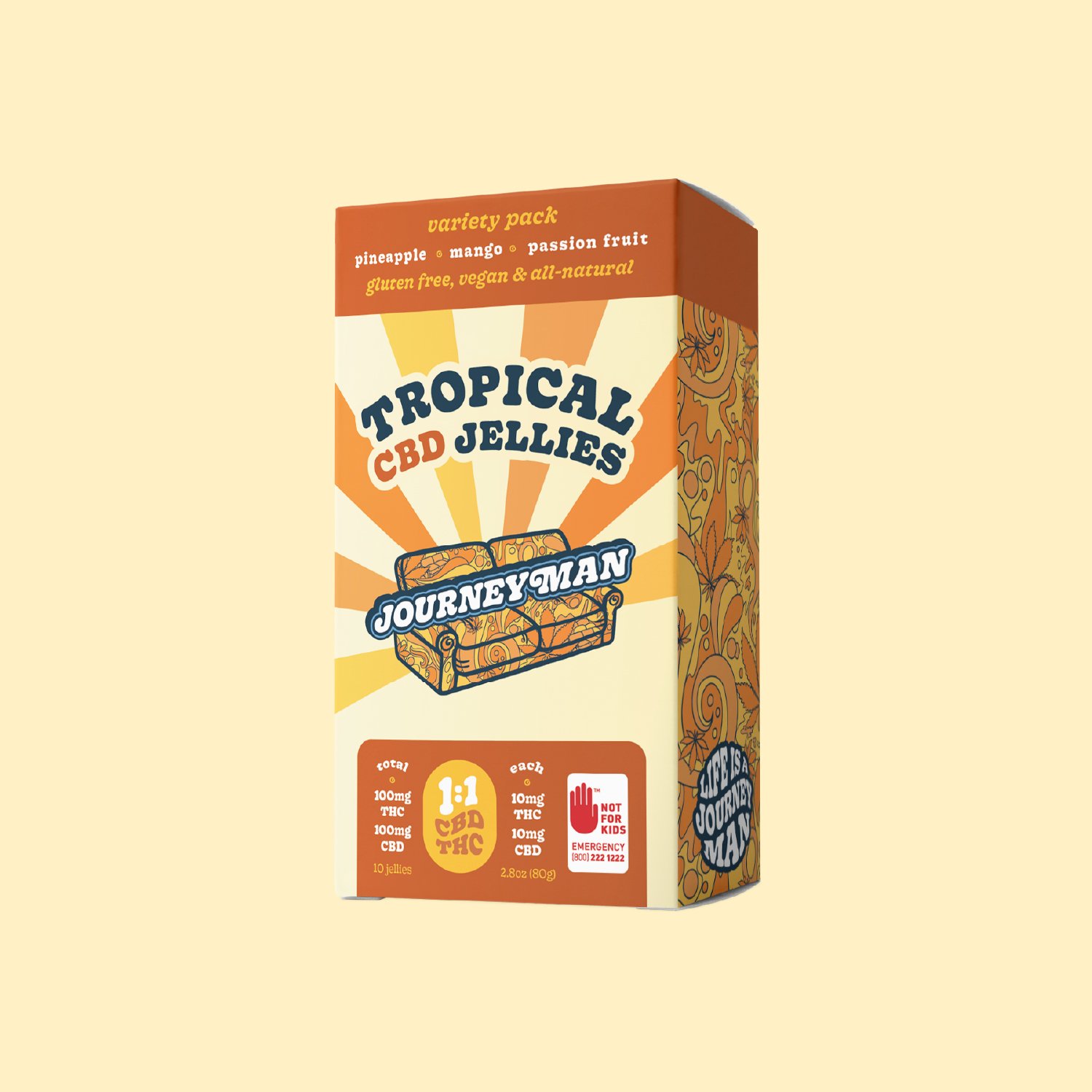 Photograph of product: 1:1 Tropical CBD Jellies (100mg CBD/100mg TH-oui)