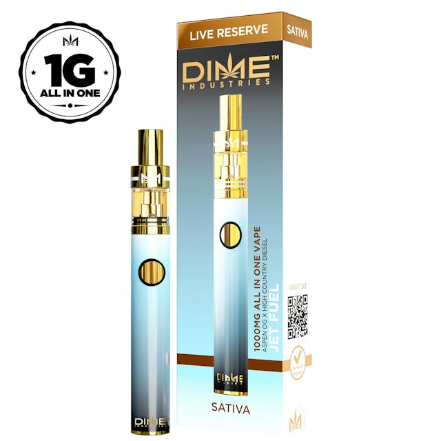 Photograph of product: Dime Industries - Jet Fuel 1g 1000mg Live Reserve All In One - 