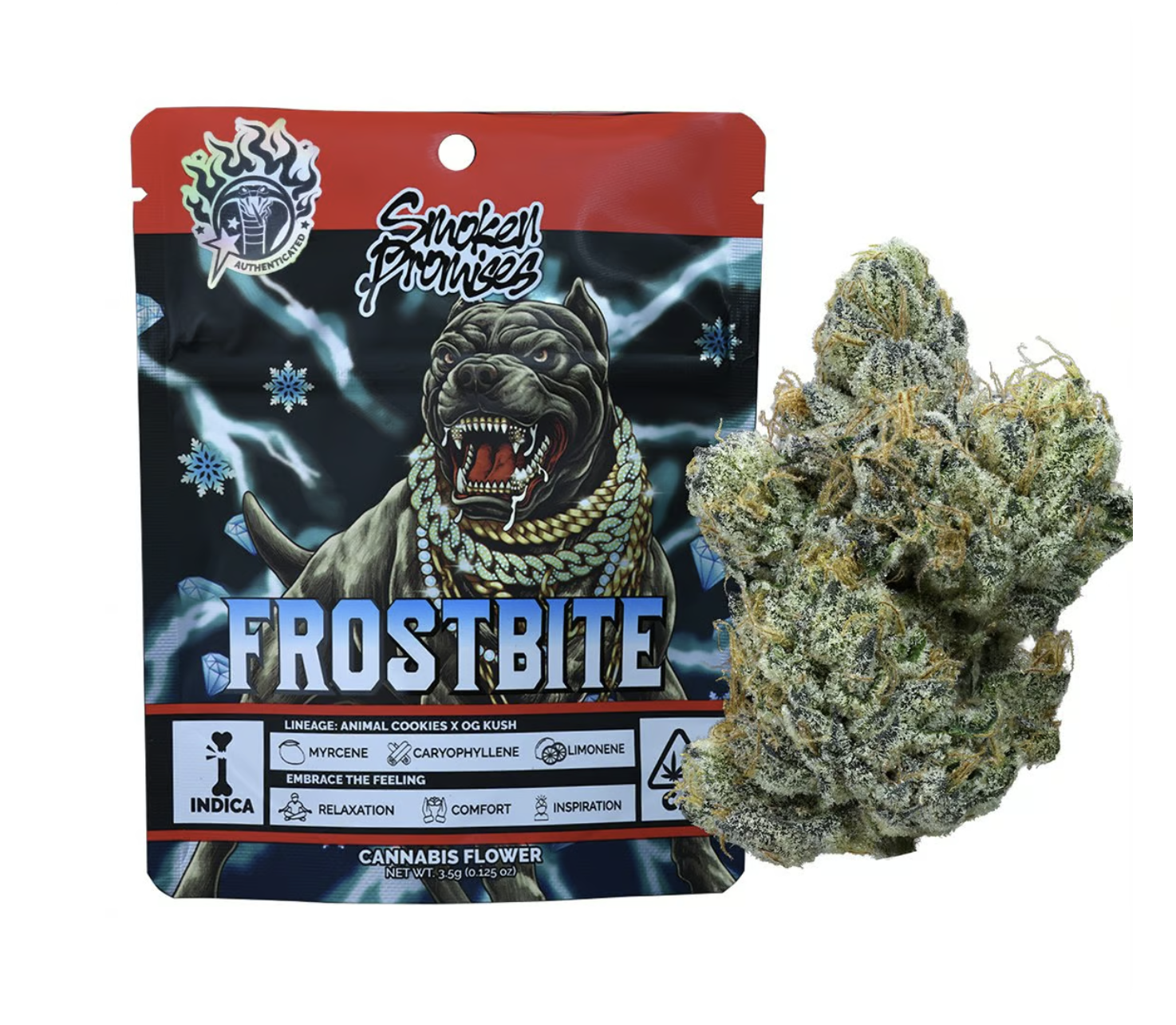 Photograph of product: Smoken Promises Indoor Flower 3.5g - Frostbite (I)