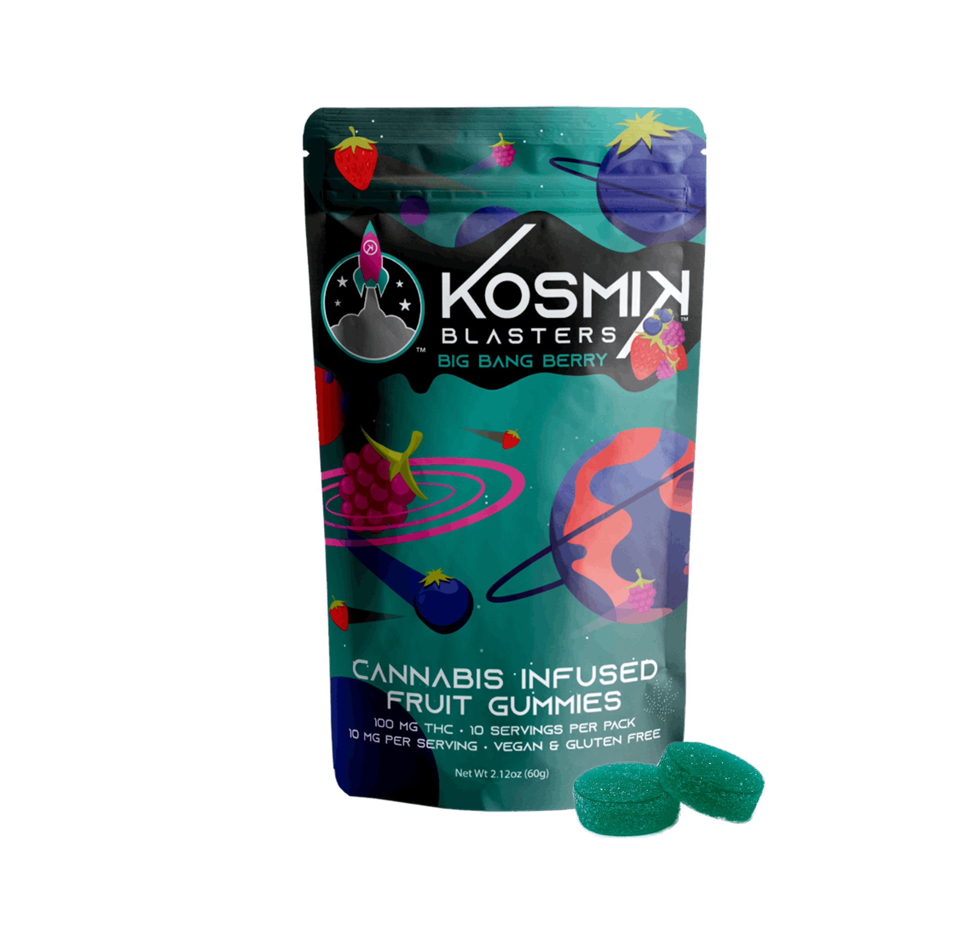 Photograph of product: Kosmik Blaster Gummies (100mg) Big Bang Berry