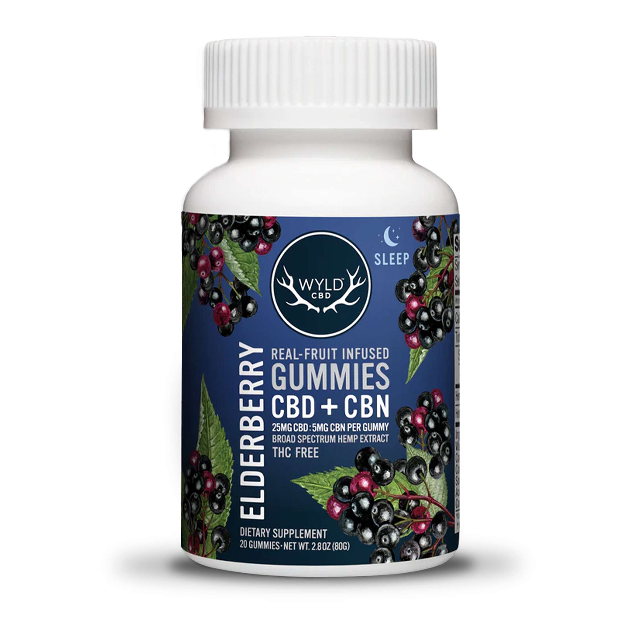Photograph of product: Wyld - Elderberry 10pk 5:1 CBD/CBN Gummies - 1.4oz