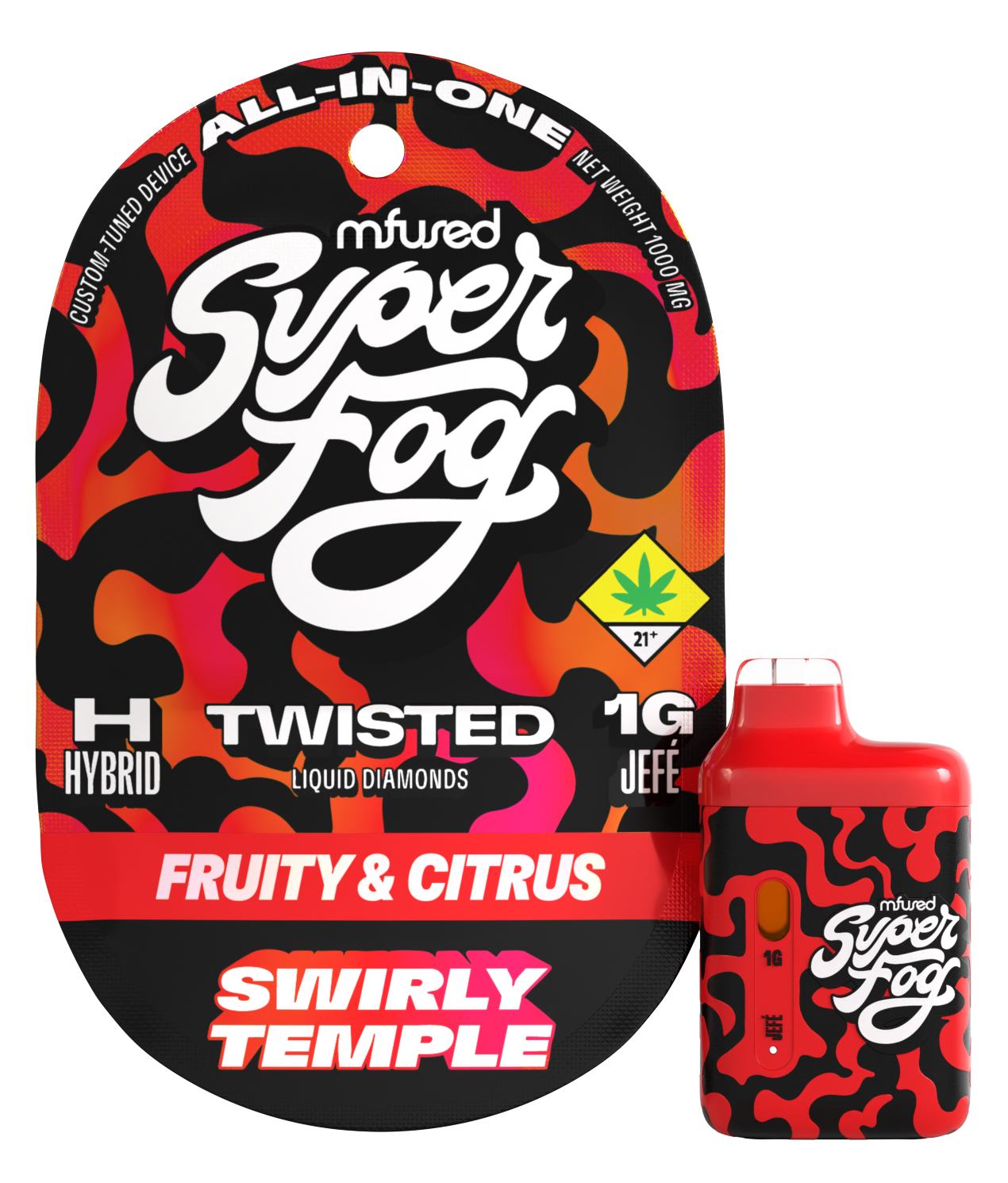Photograph of product: Mfused Twisted VAPE Swirly Temple Disposable 1g