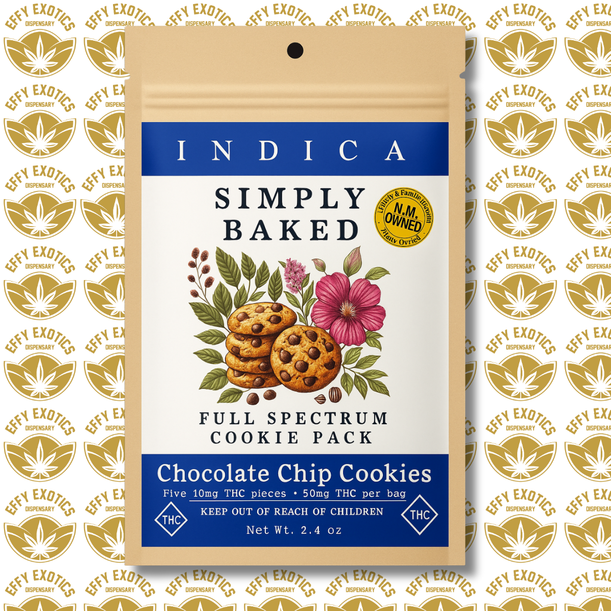 Photograph of product: 50MG Package Chocolate Chip Cookies