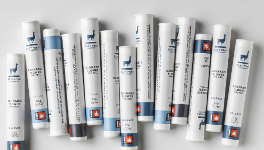 Photograph of product: East Fork Pineapple Kush CBD Pre-roll