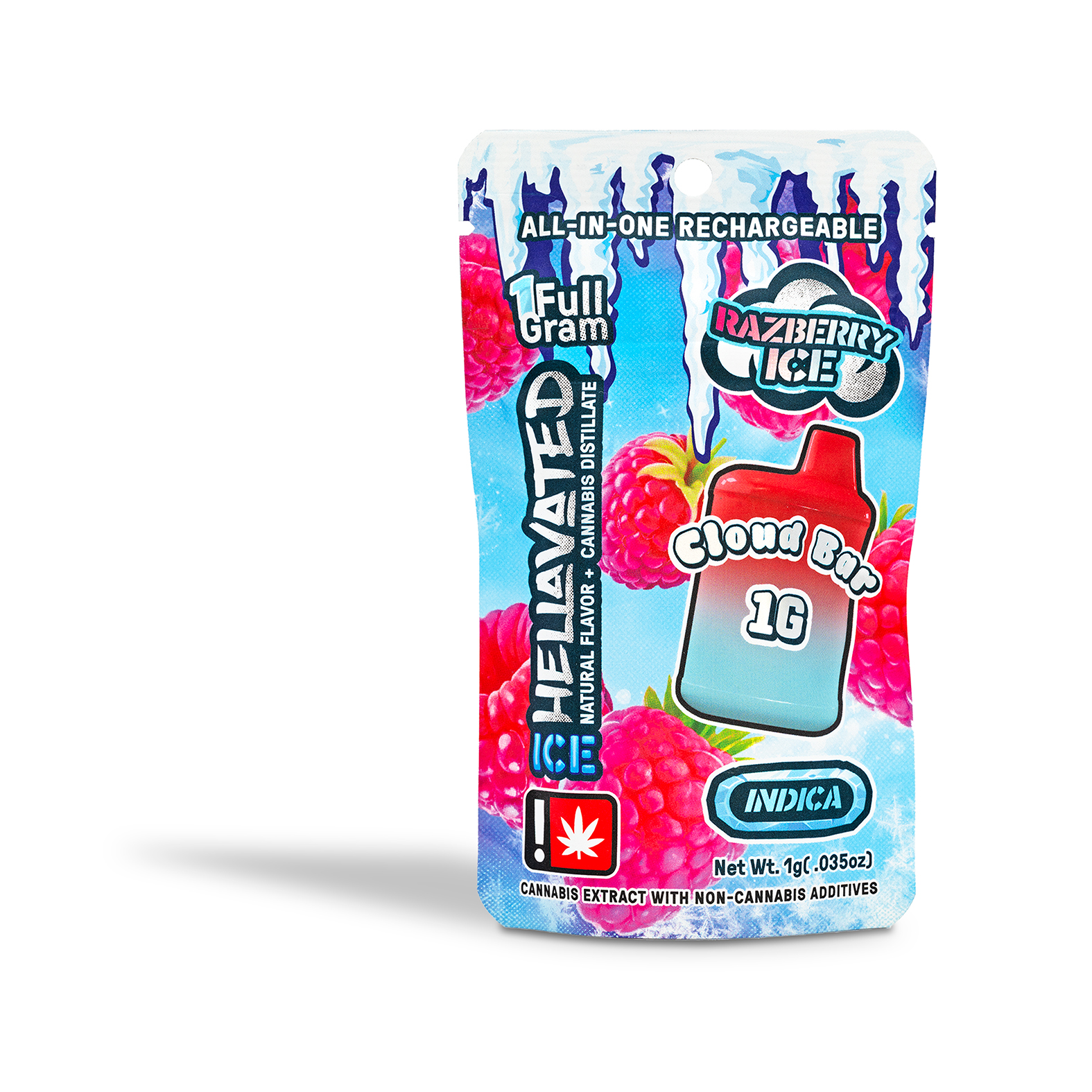 Photograph of product: Hellavated - Razberry Ice Cloud Bar Disposable Pod