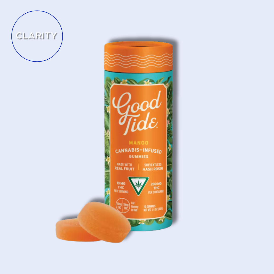 Photograph of product: Good Tide | 200mg Solventless Hash Rosin Gummies | Mango