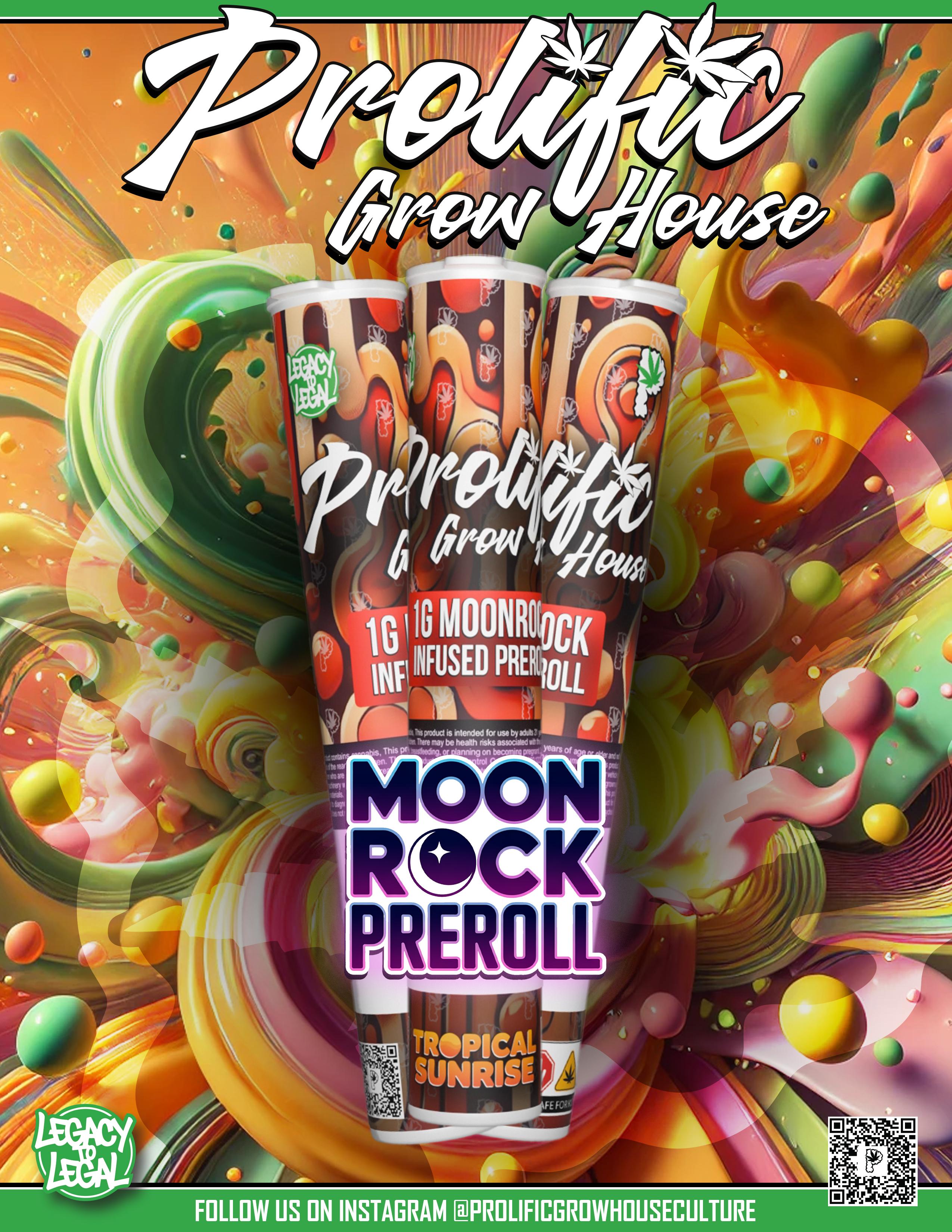 Photograph of product: Prolific Growhouse - Tropical Sunrise - 1.25g Moonrock-Infused Pre Roll