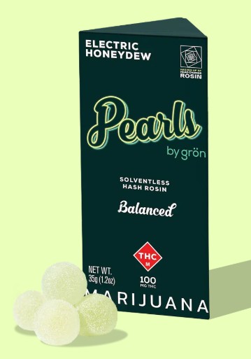 Photograph of product: Gron Pearls | Electric HoneyDew | Hybrid | 10mg TH-oui au chocolat Rosin Infused