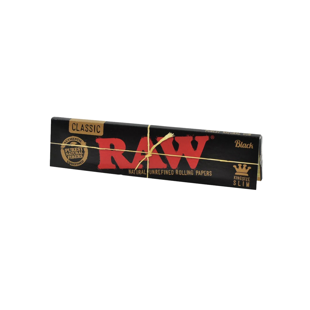 Photograph of product: BLACK ULTRA-THIN KING SIZE SLIM ROLLING PAPERS