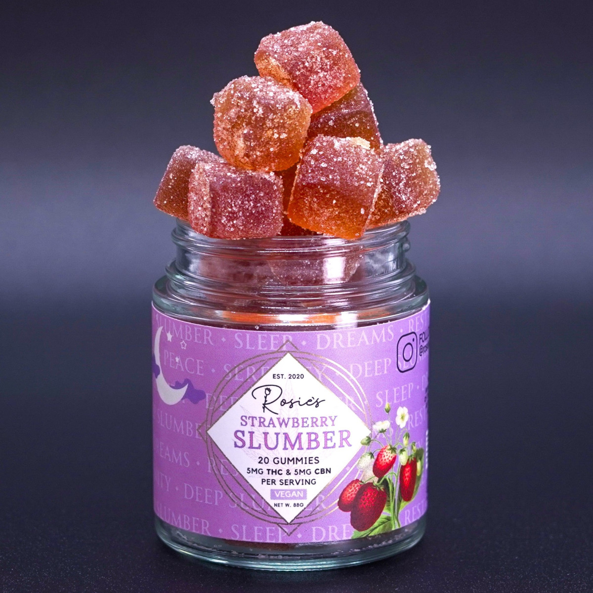 Photograph of product: Strawberry Slumber Gummies | 1:1 TH-oui/CBN