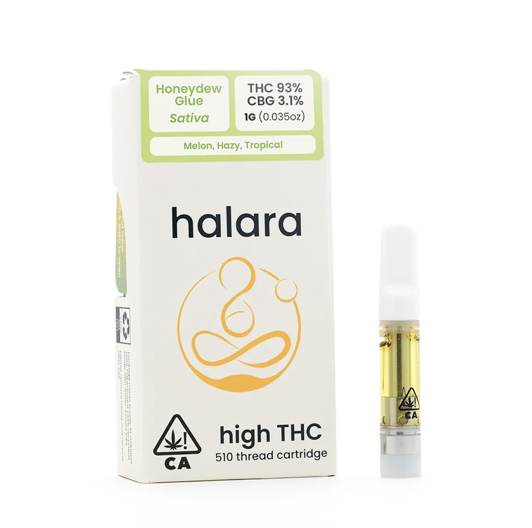 Photograph of product: Honeydew Glue (S) HIGH THC Full Spectrum CARTRIDGE 1g - Halara