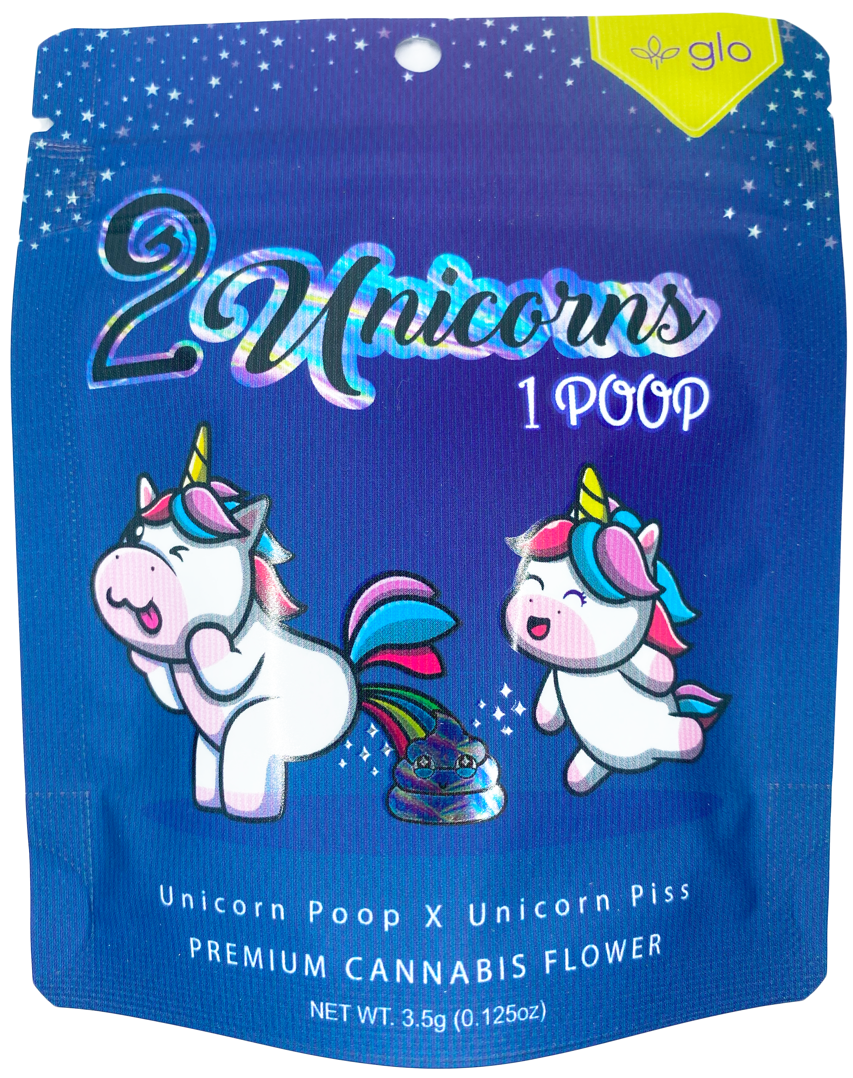 Photograph of product: Glo Farm | 2 Unicorns 1 Poop | Pre-Packaged Flower - 3.5g