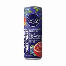 Photograph of product: Blueberry Pomegranate Sparkling Water CBD:CBN 25:5mg