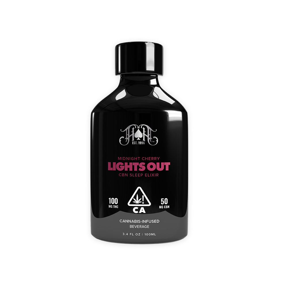 Photograph of product: LIGHTS OUT MIDNIGHT CHERRY CBN SLEEP ELIXIR [3.4 OZ]
