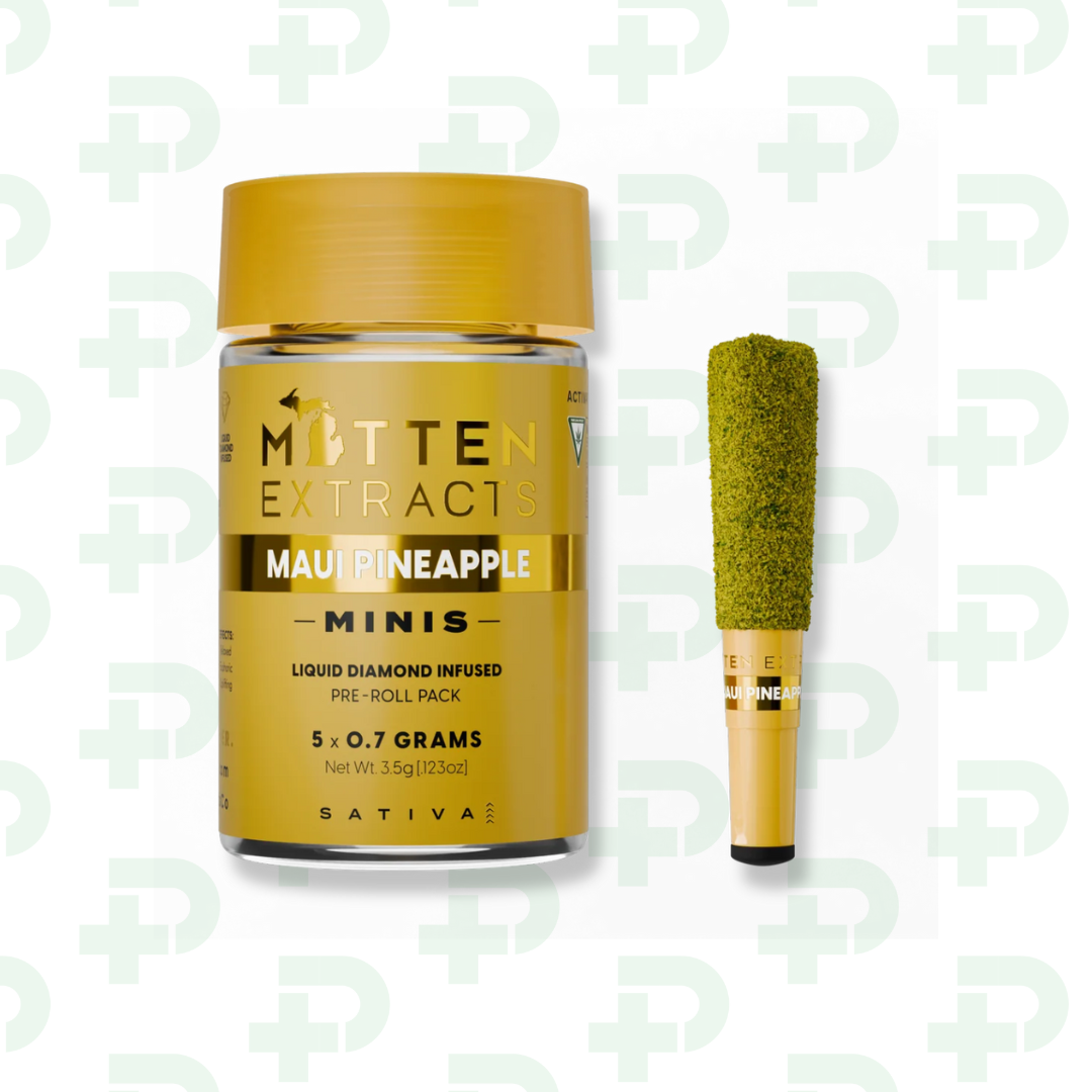 Photograph of product: Mitten Extracts 5 Pack Infused Preroll - Oui'd - Maui Pineapple
