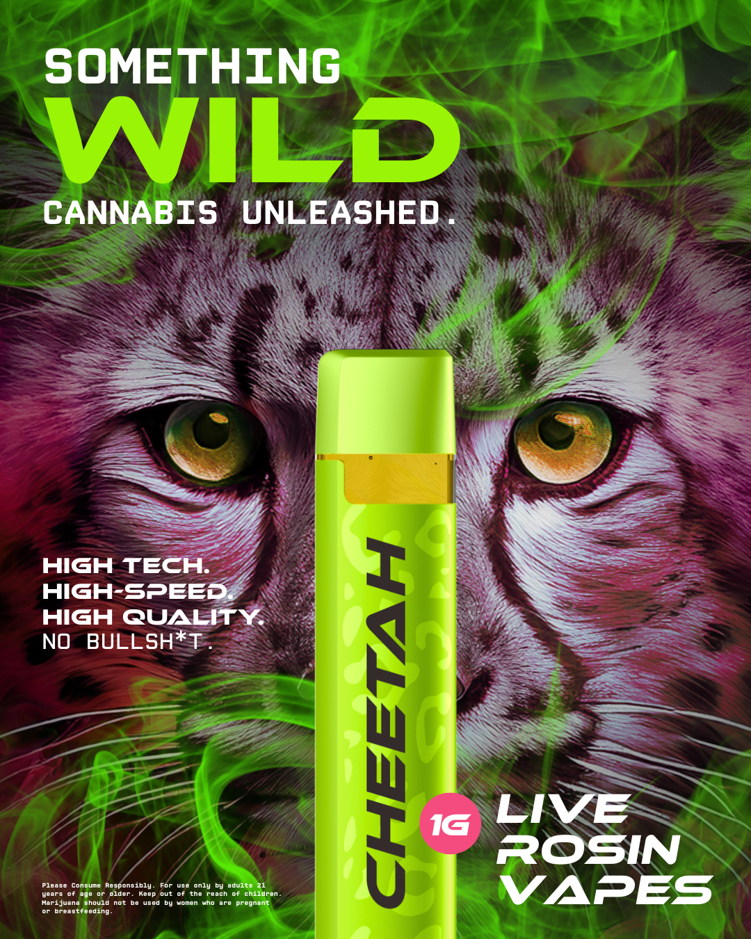 Photograph of product: Cheetah SuperBoof (H) Live Rosin Disposable Vape 1g
