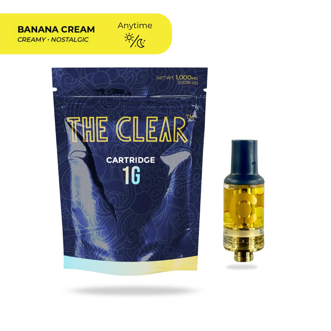 Photograph of product: The Clear | Banana Cream Vape Cartridge | 1000mg