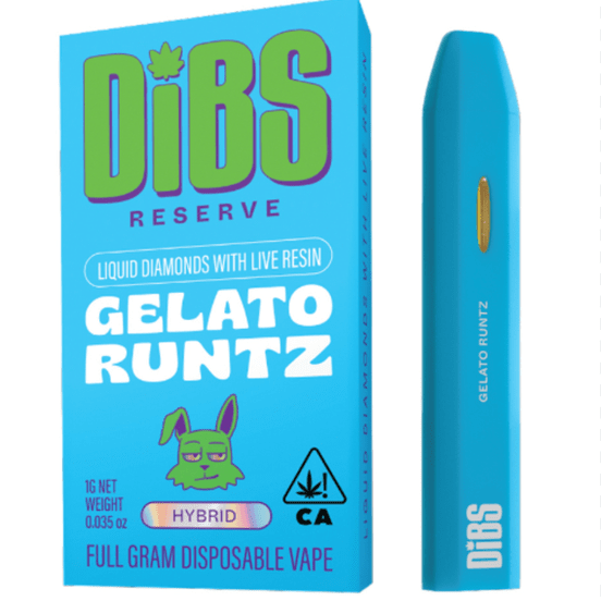 Photograph of product: Dibs Reserve AIO Vape Gelato Runtz 1g - 