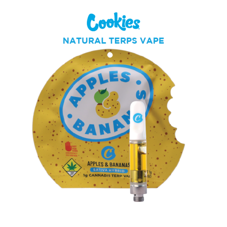 Photograph of product: Cookies: Apples & Bananas - Natural Terps Cartridge
