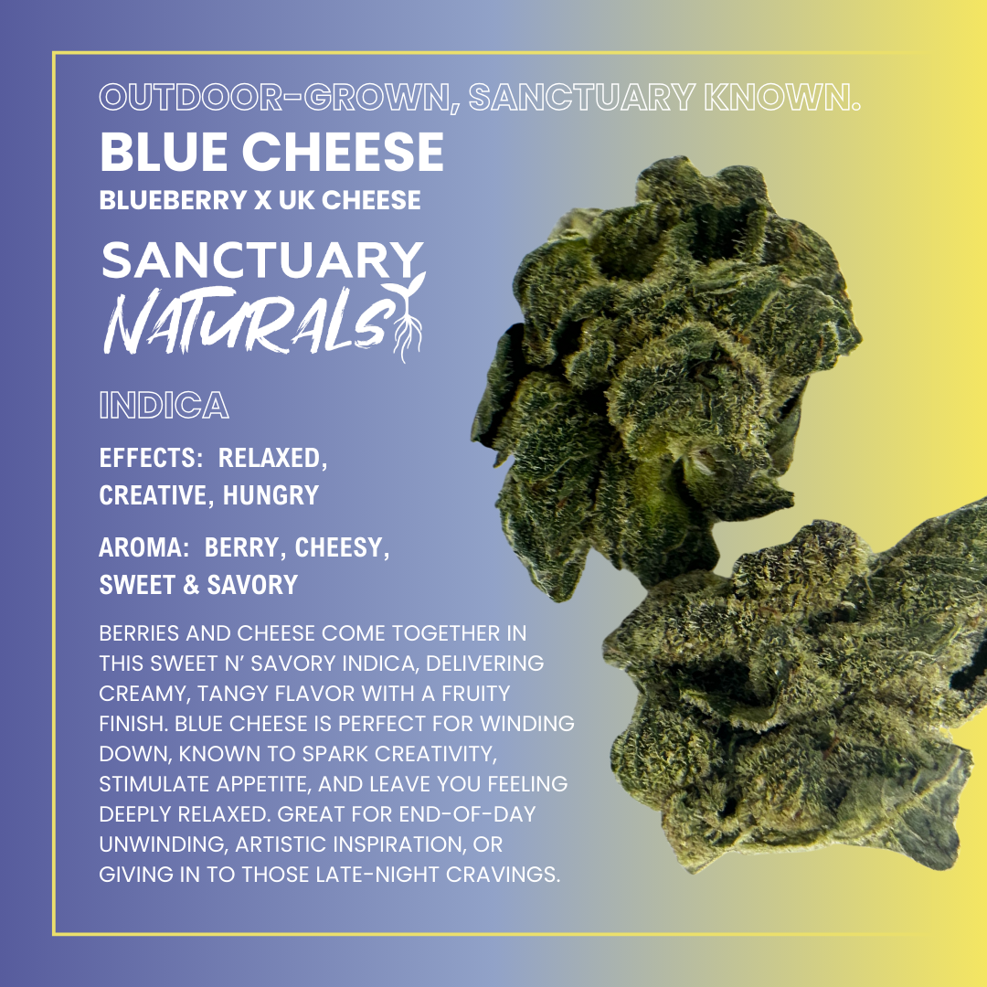 Photograph of product: Sanctuary Naturals 3.5g Blue Cheese