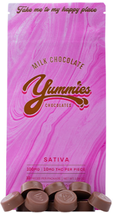 Photograph of product: Yummies Chocolate | Milk Chocolate Bites | 10pk | 100mg