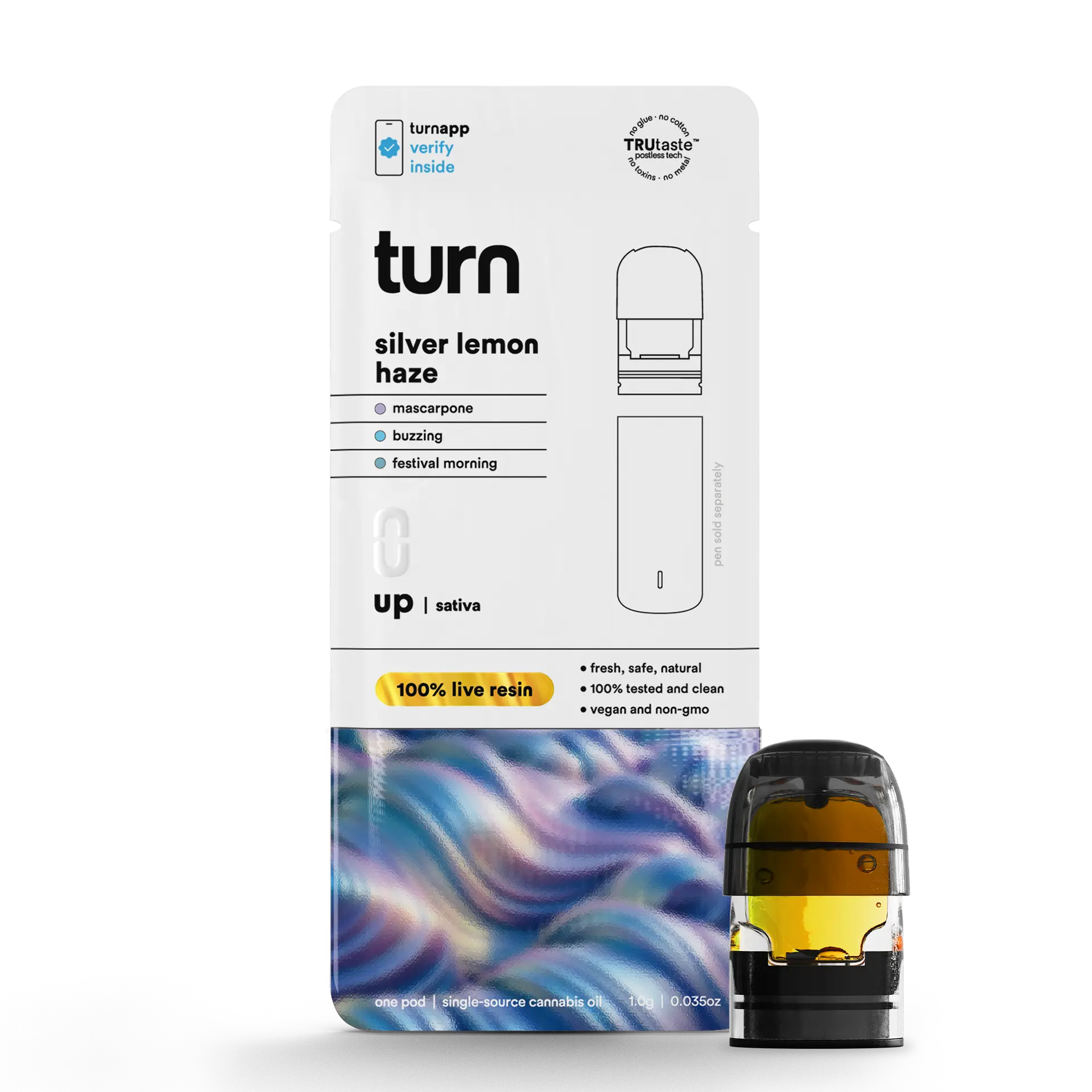 Photograph of product: Turn | Silver Lemon Haze Live Resin | 1G Pod
