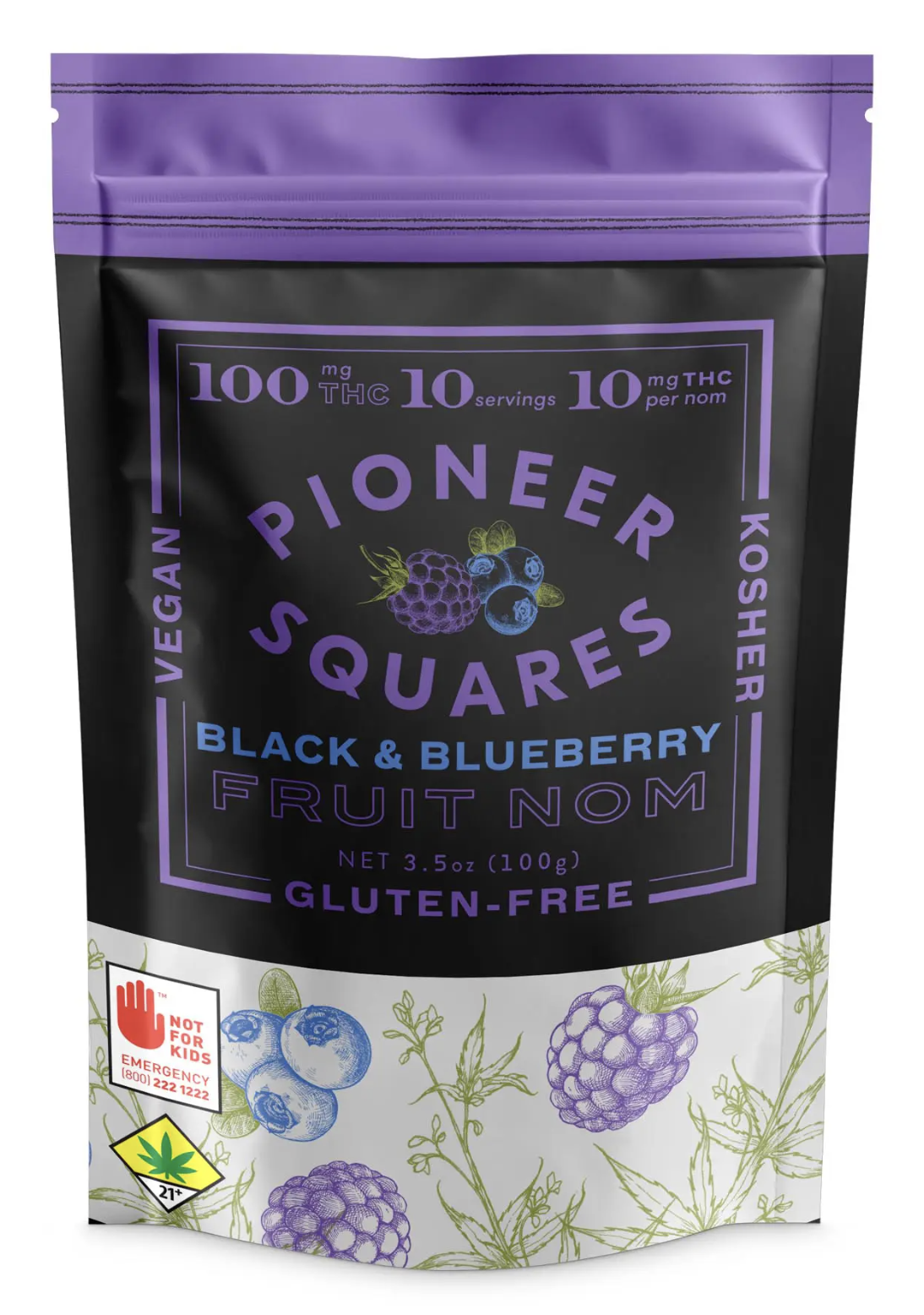 Photograph of product: Black & Blueberry Fruit Noms, 10-Pack