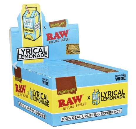Photograph of product: RAW x Lyrical Lemonade | Organic Hemp | Rolling Papers | KS WIde