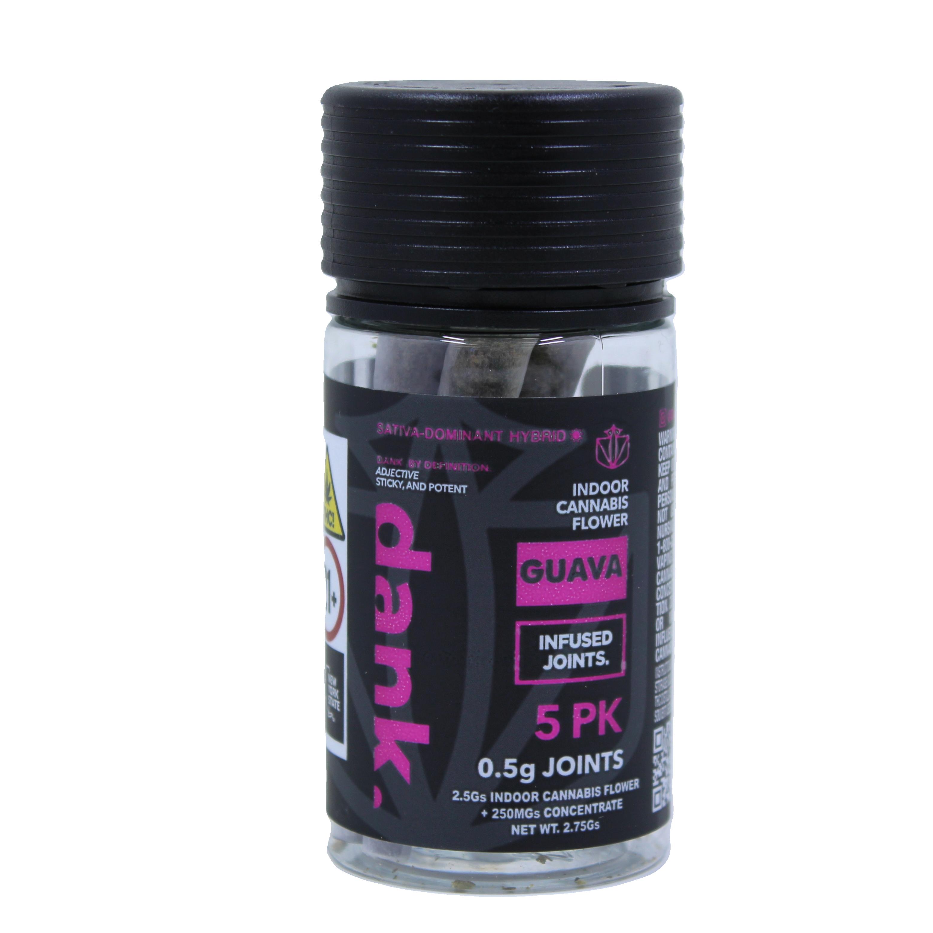 Photograph of product: Dank | Infused Pre-Rolls | Guava | 5 Pack