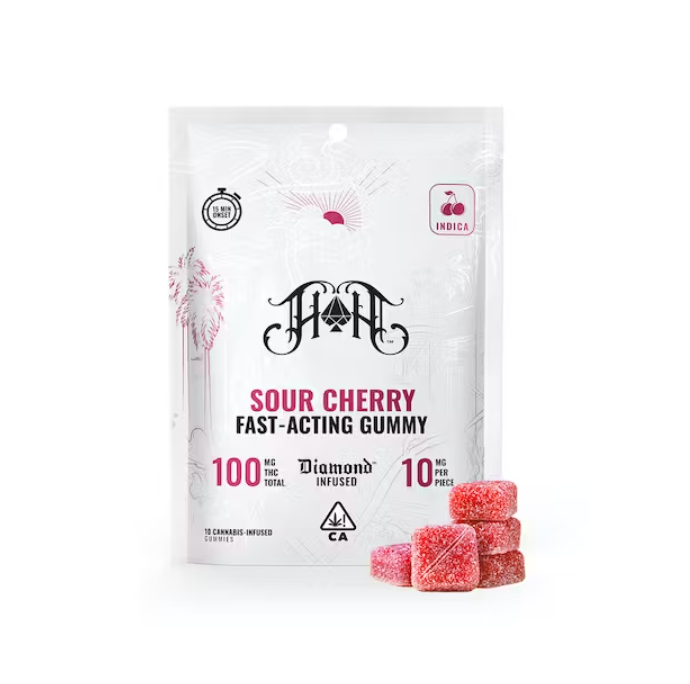 Photograph of product: FAST ACTING SOUR CHERRY 100MG - HEAVY HITTERS