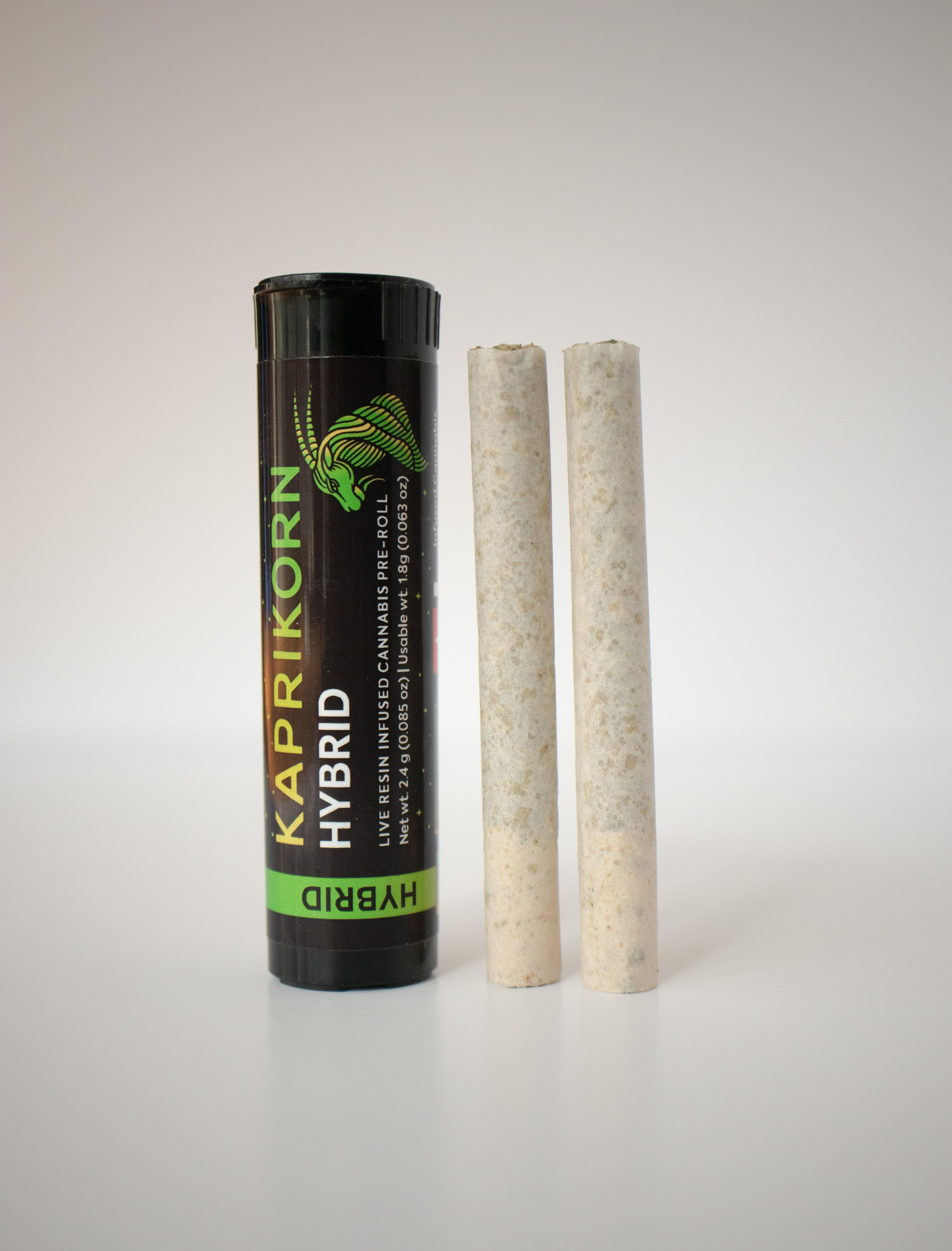 Photograph of product: Infused Preroll ~ Kaprikorn ~ 2pk ~ Hybrid ~ Cap Junky
