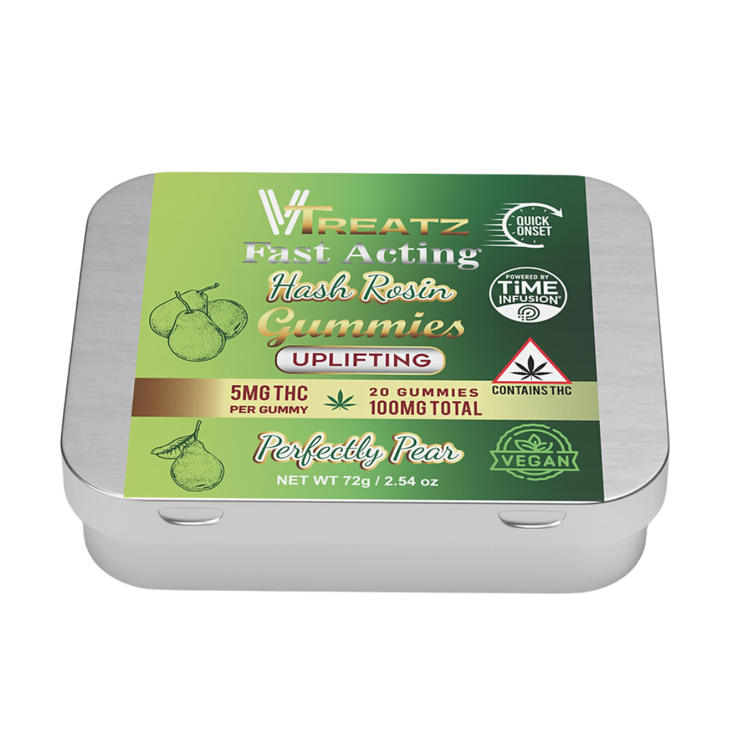 Photograph of Product: Perfectly Pear | 5MG THC | 20PK Fast Acting Hash Rosin Gummies