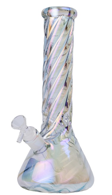 Photograph of product: Medusa | Human Grade | 12" Twisted Beaker Water Pipe | Iridescent