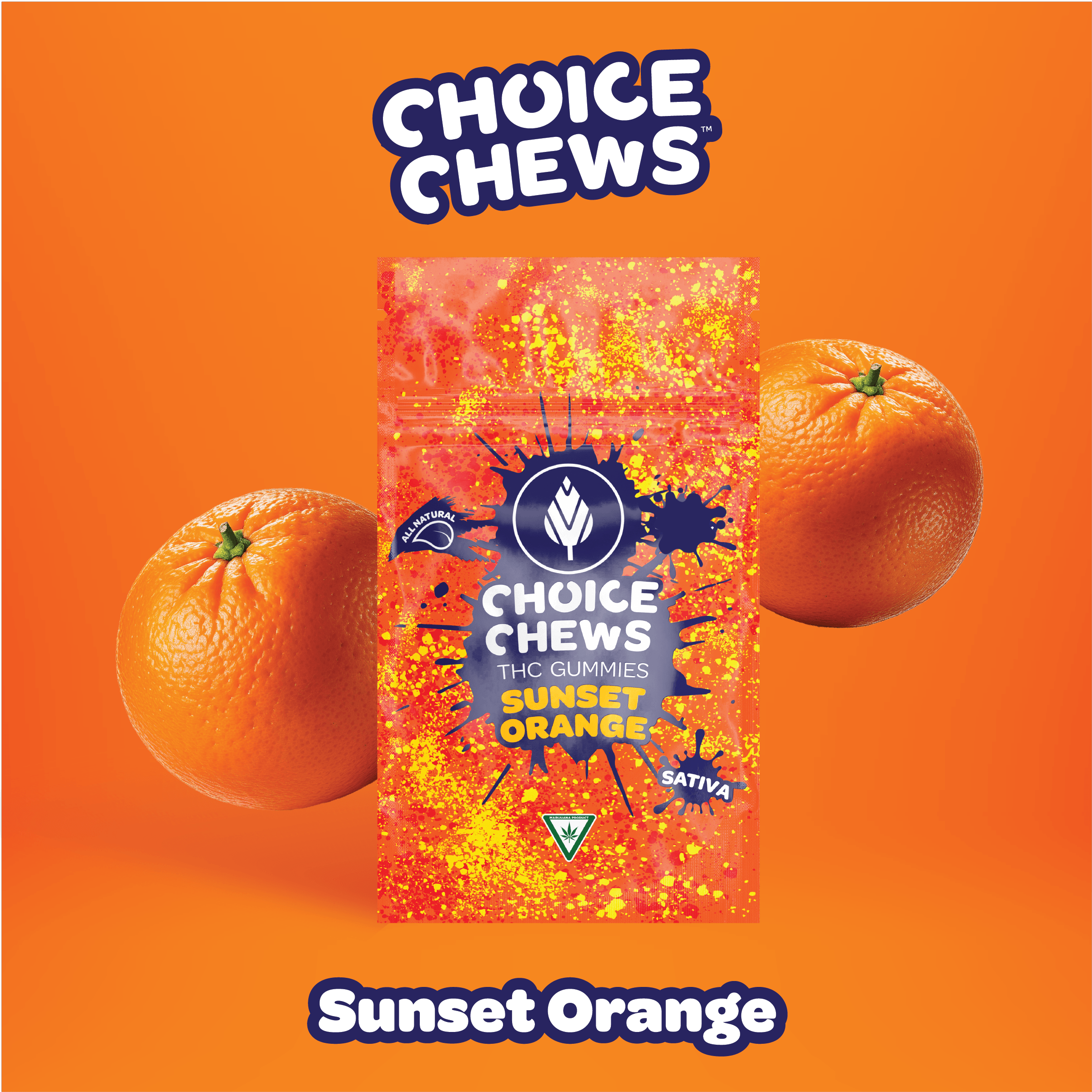 Photograph of product: Sunset Orange (S) Gummies 100mg
