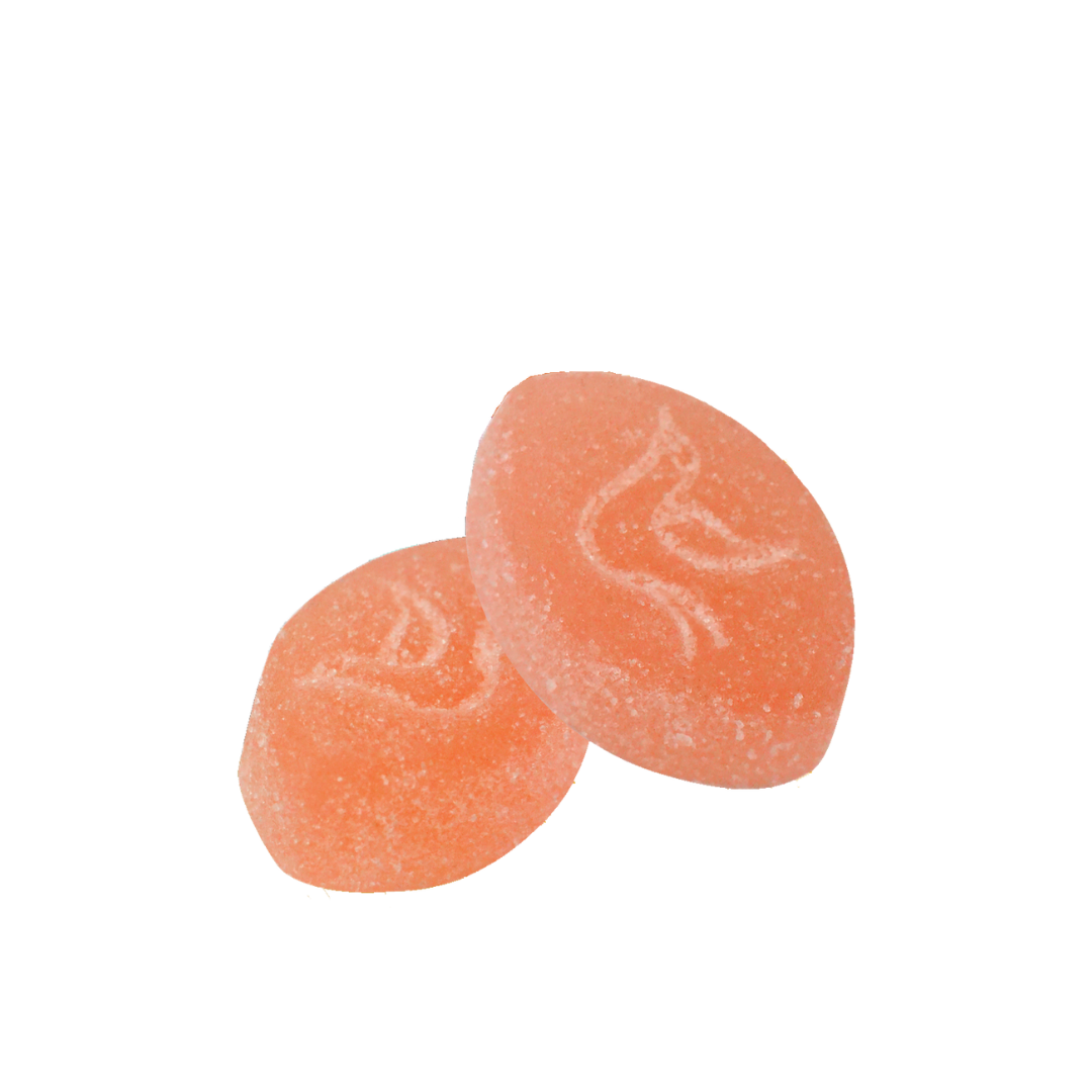 Photograph of product: Super Funny Purely Peachy | 50mg | 2pk Gummies | The Funnies Gummies
