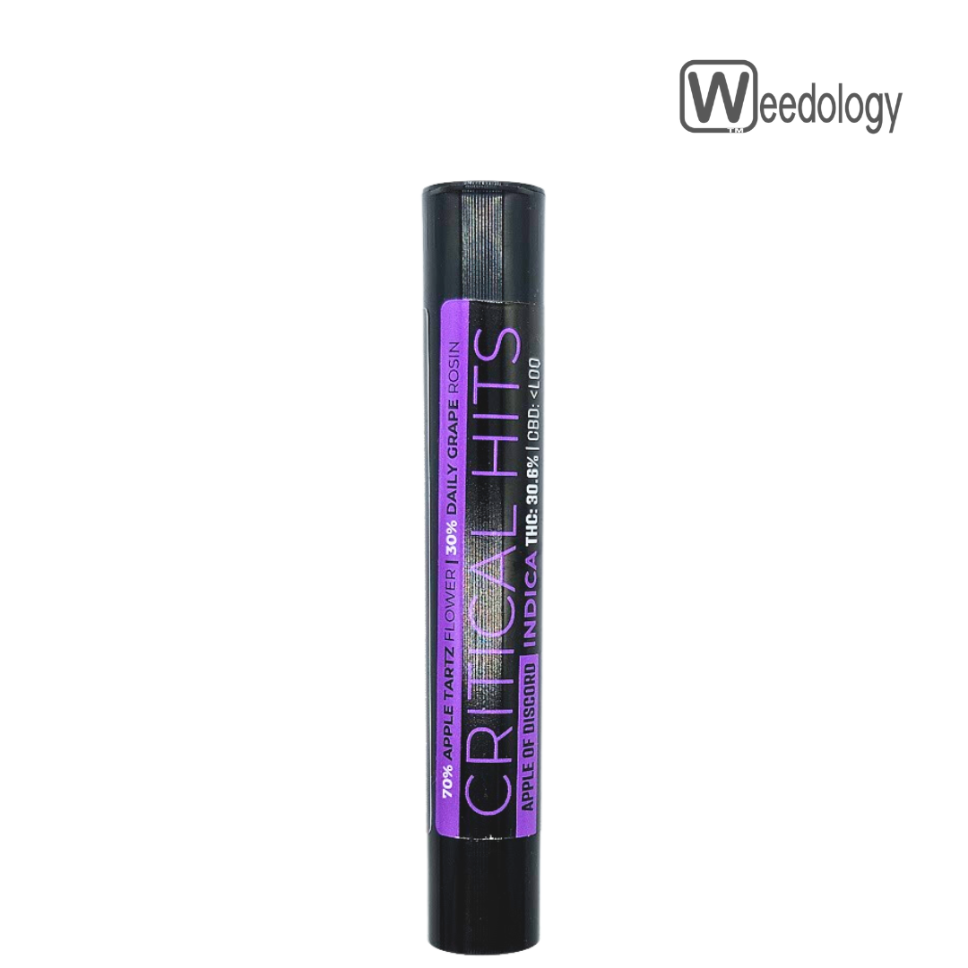 Photograph of product: Critical Hits 1g APPLE OF DISCORD Infused Pre-Roll
