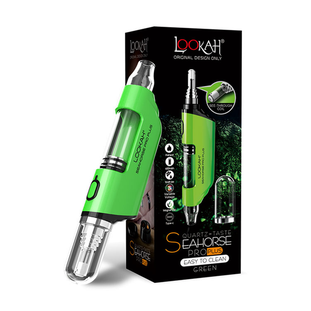 Photograph of product: LOOKAH SEAHORSE PRO SPLATTER EDITION 650MH 2 IN 1 ELECTRIC NECTAR COLLECTOR & BATTERY GREEN
