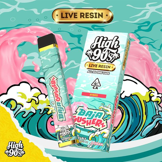 Photograph of Product: Baja Gusherz Live Resin 1g All-In-One Vape - 