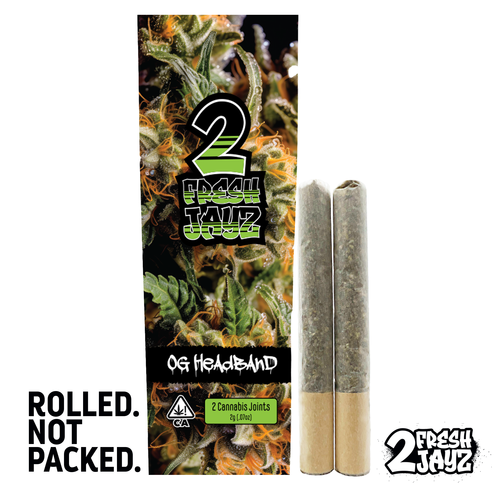 Photograph of Product: 2 Fresh Jayz - 1.0g Rolled Joints - 2 pack - OG Headband