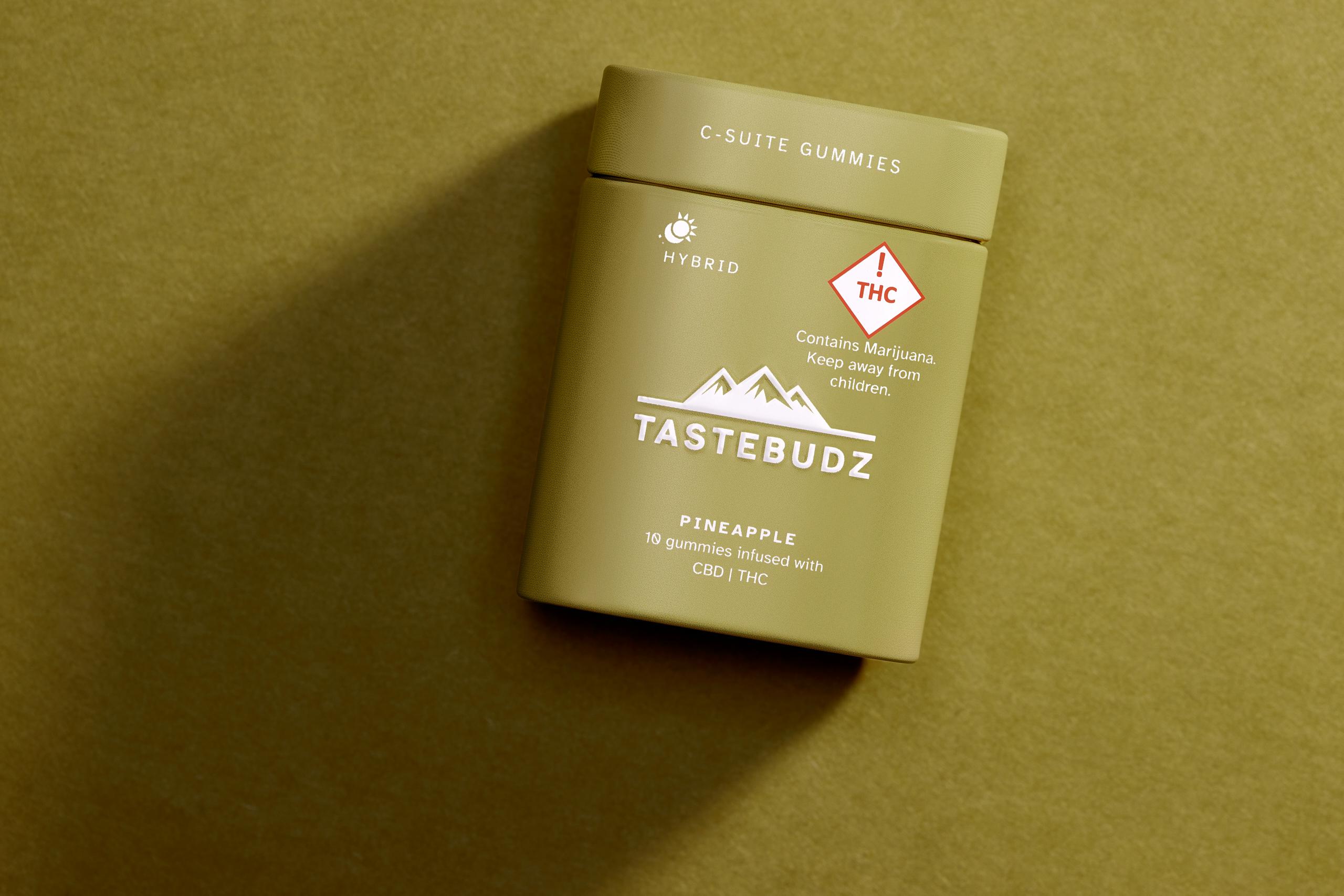 Photograph of product: 100mg Rosin Gummies | Tastebudz - | Pineapple 1:1 TH-oui/CBD