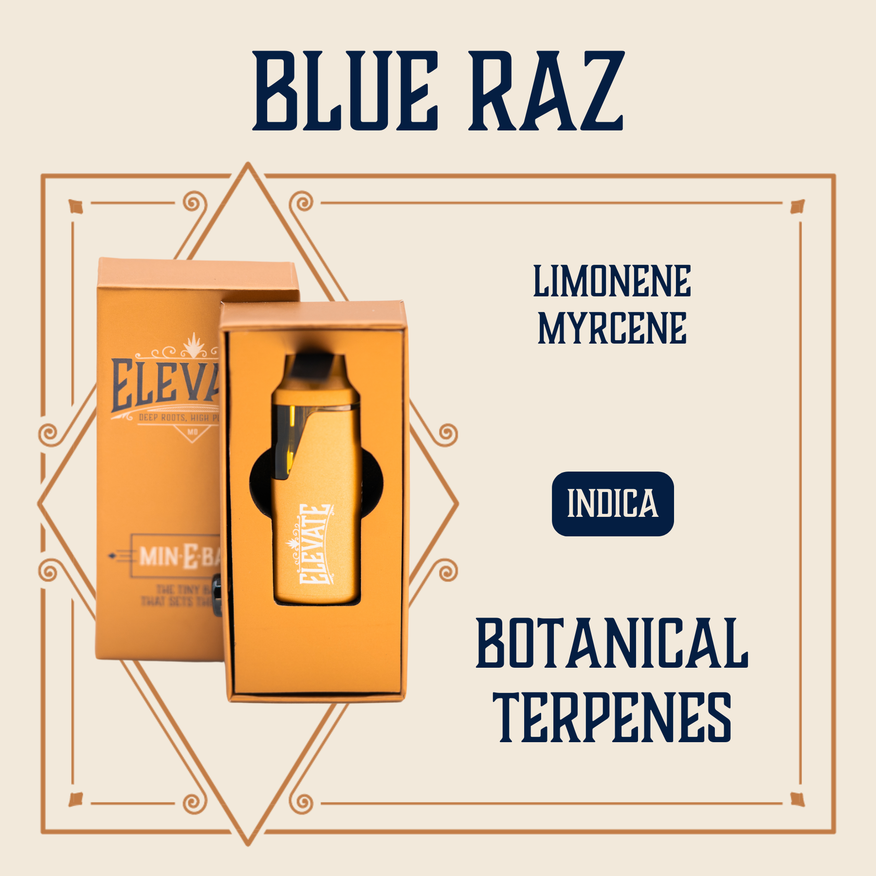 Photograph of product: Blue Raz Botanical Min-E-Bar | 1g