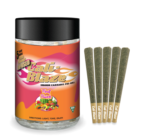 Photograph of product: Cali Blaze - 5 Pack Infused Prerolls - Fruit Punch