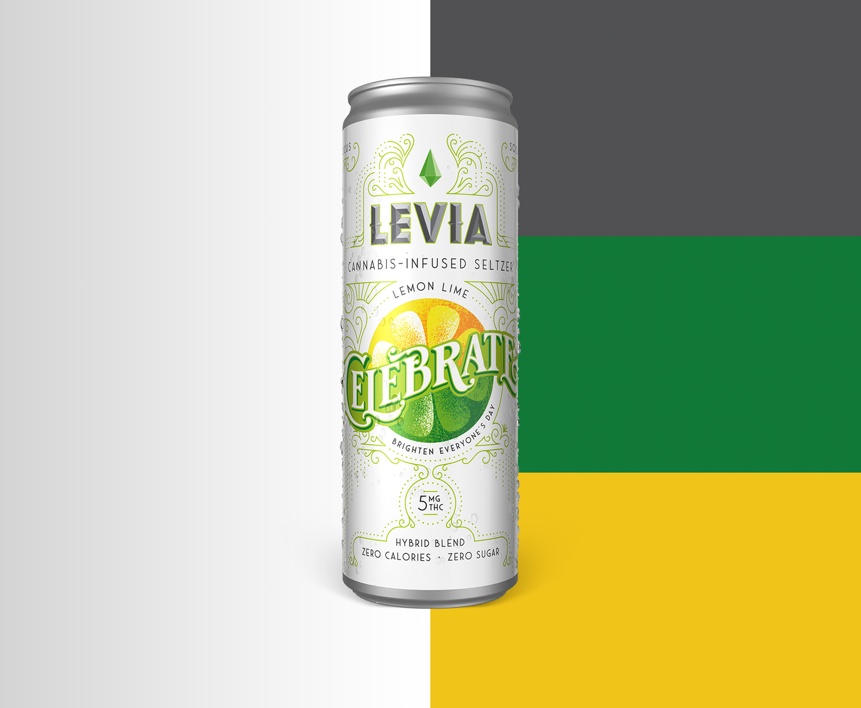 Photograph of product: Seltzer | Celebrate | 12oz | 5mg | Levia
