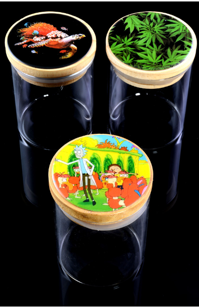 Photograph of product: j0207 Medium Glass jar with Decal