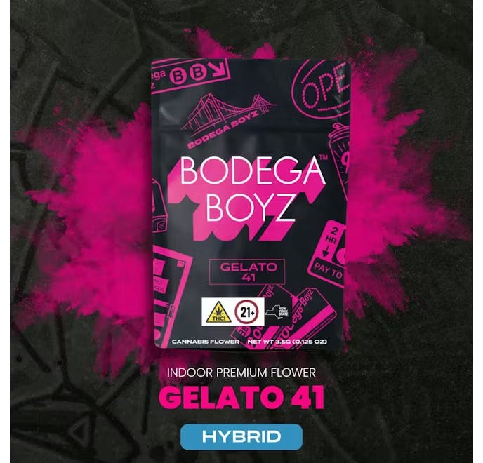 Photograph of product: Bodega Boyz | Flower | Gelato 41 | 3.5g | Hybrid | 33.67% TH-oui