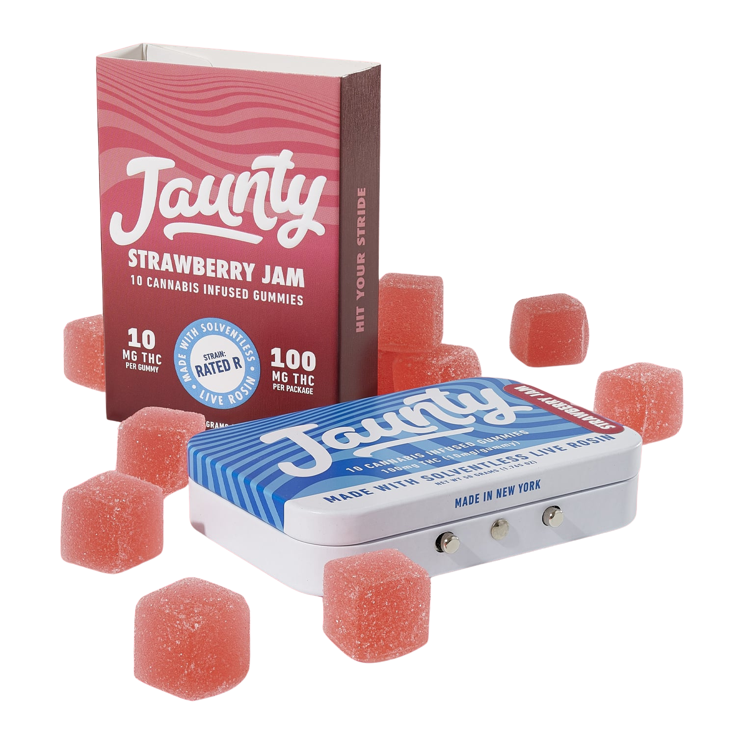 Photograph of product: Jaunty - Strawberry Jam - Live Rosin Gummies - 100mg