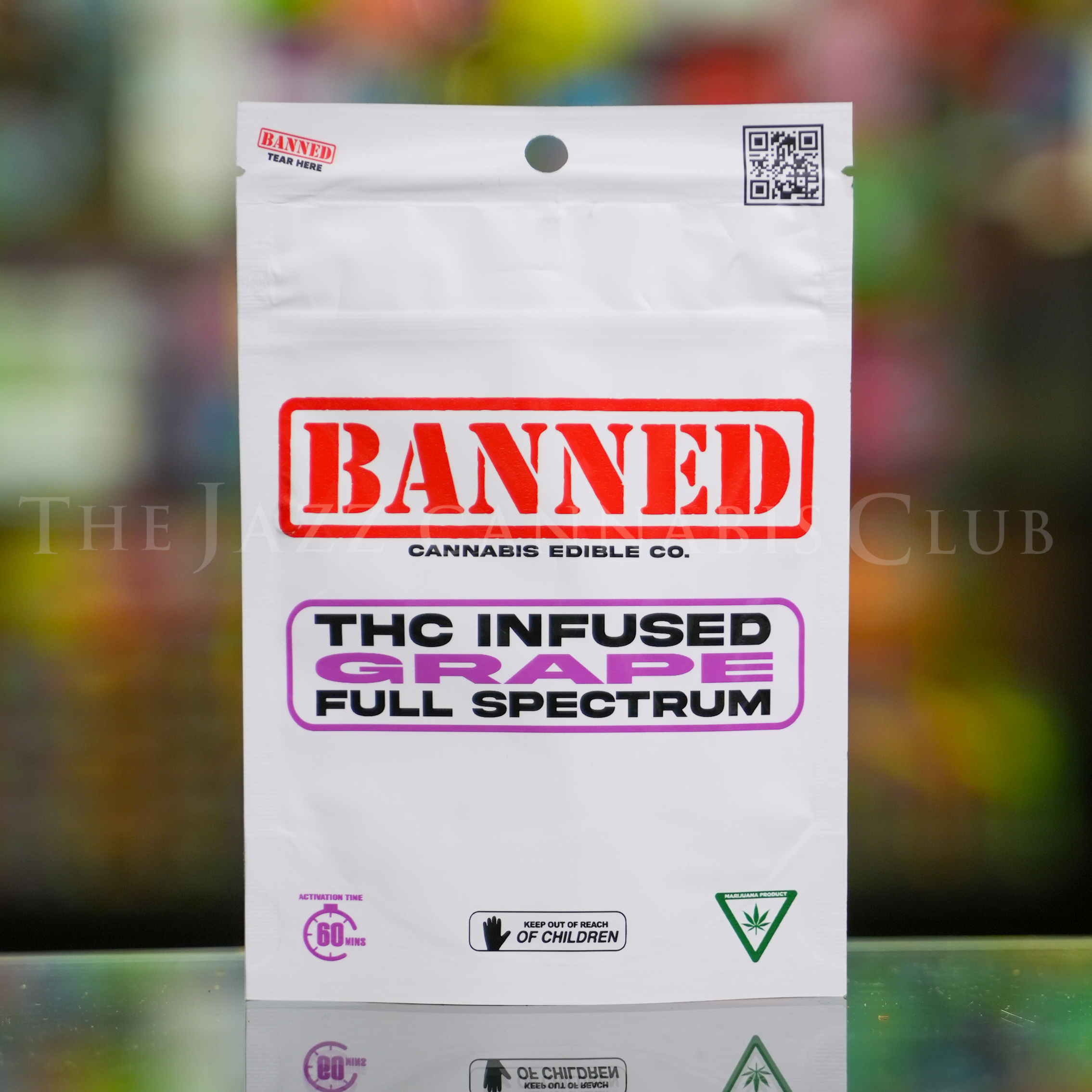 Photograph of product: Banned - Gummies - Grape 200mg - 4pk