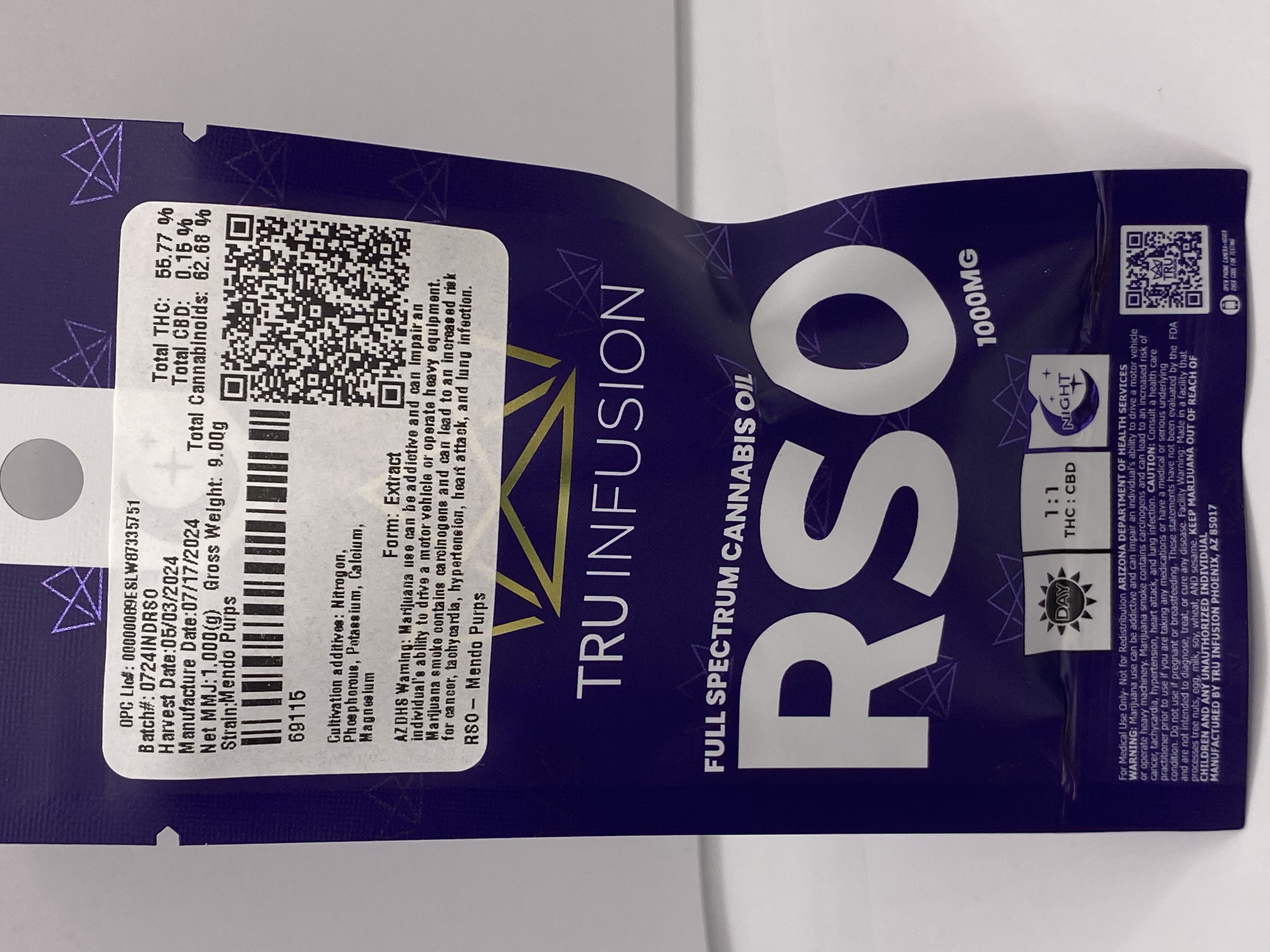 Photograph of product: Tru RSO Mendo Purps (I) 1g