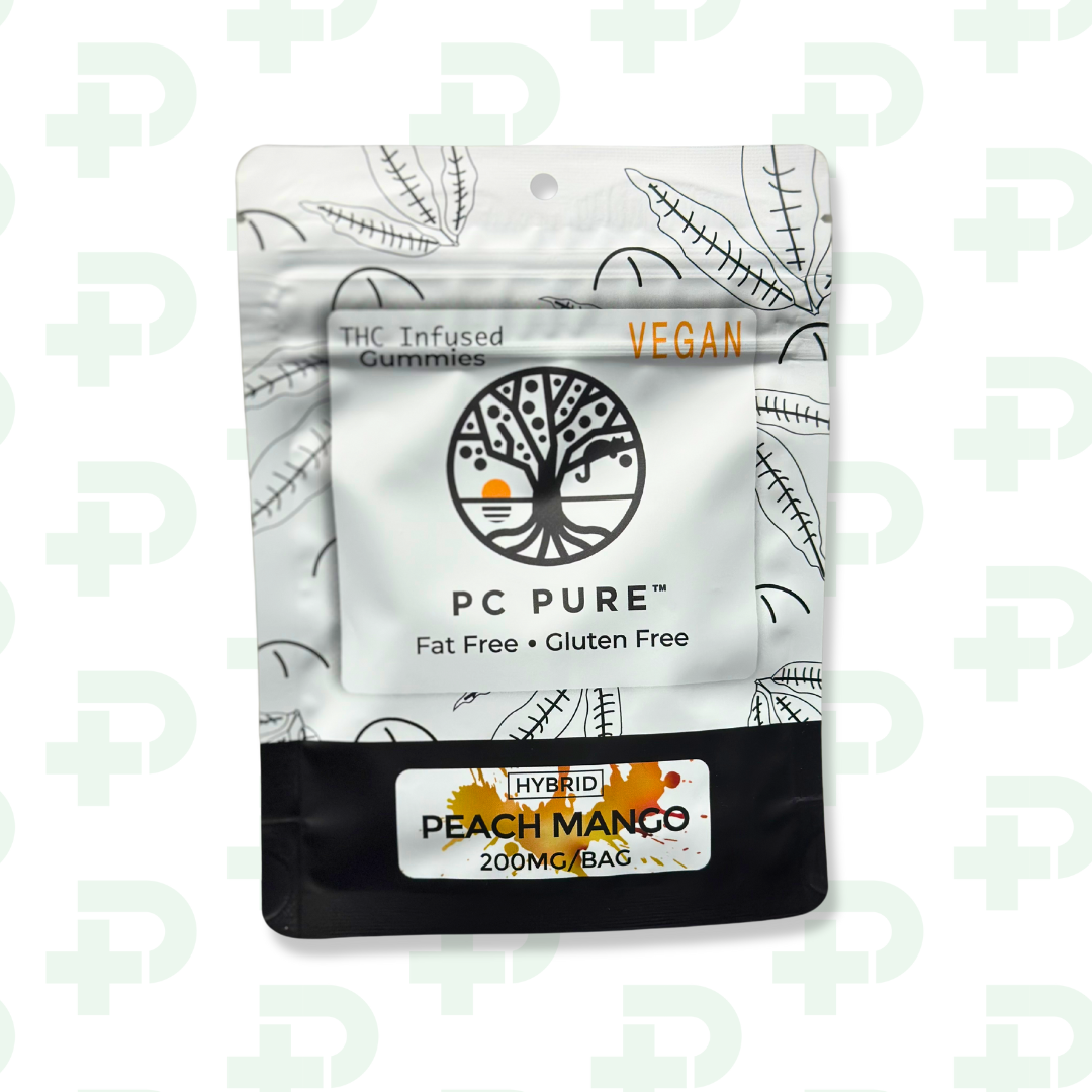 Photograph of product: PC Pure 200mg Gummy - Hybrid - PEACH MANGO