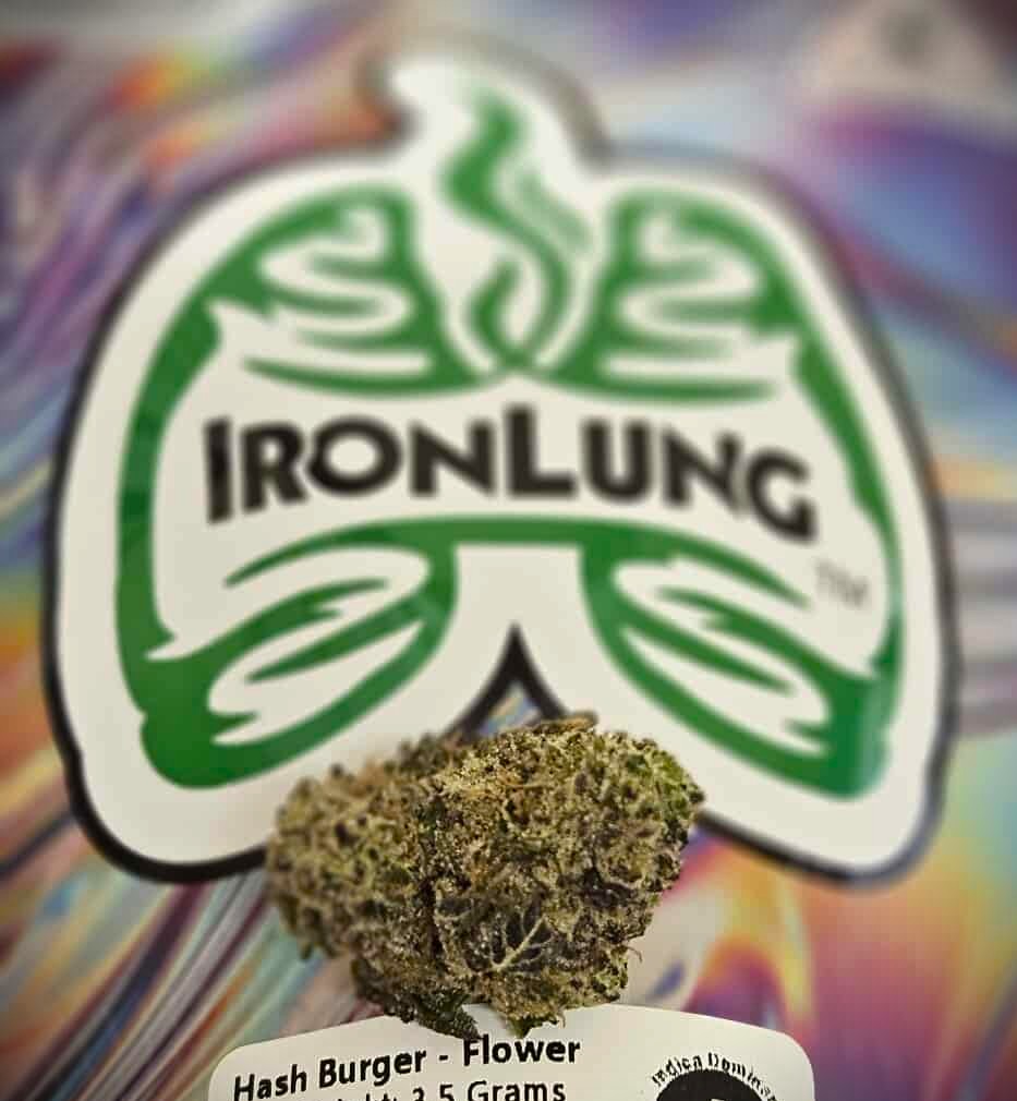 Photograph of product: au chocolat Burger Packaged Flower - AU Ironlung - 28g